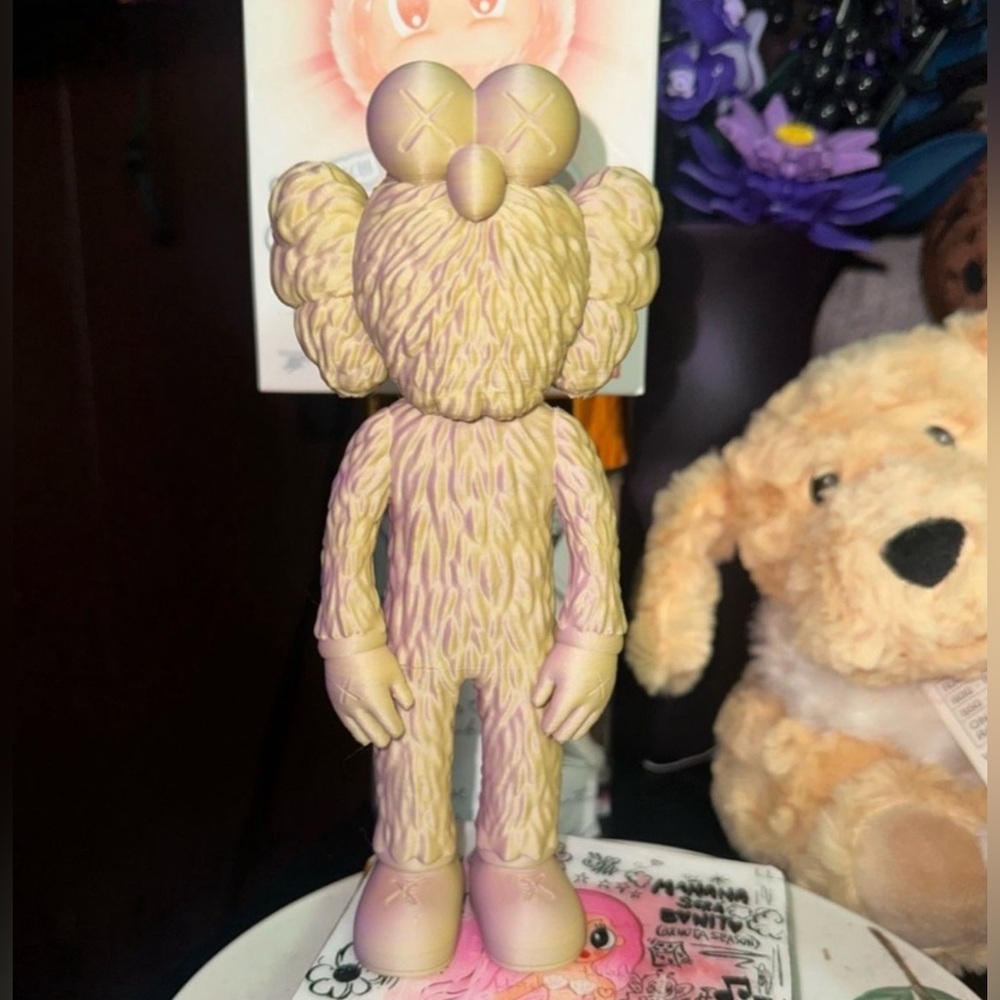 KAWS - 3D - Elmo Pink and Créame Color Changing - about 7 Inches Tall